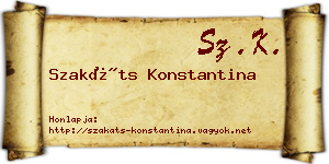 Szakáts Konstantina névjegykártya